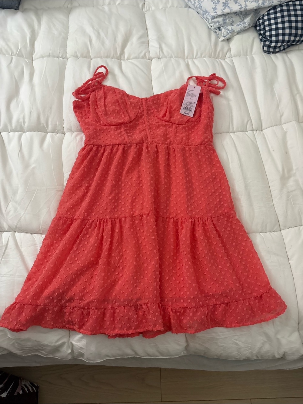 Target Coral Tie-Strap Swiss Dot Sundress
